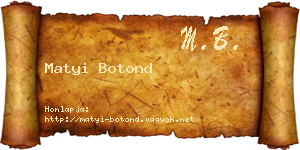 Matyi Botond névjegykártya